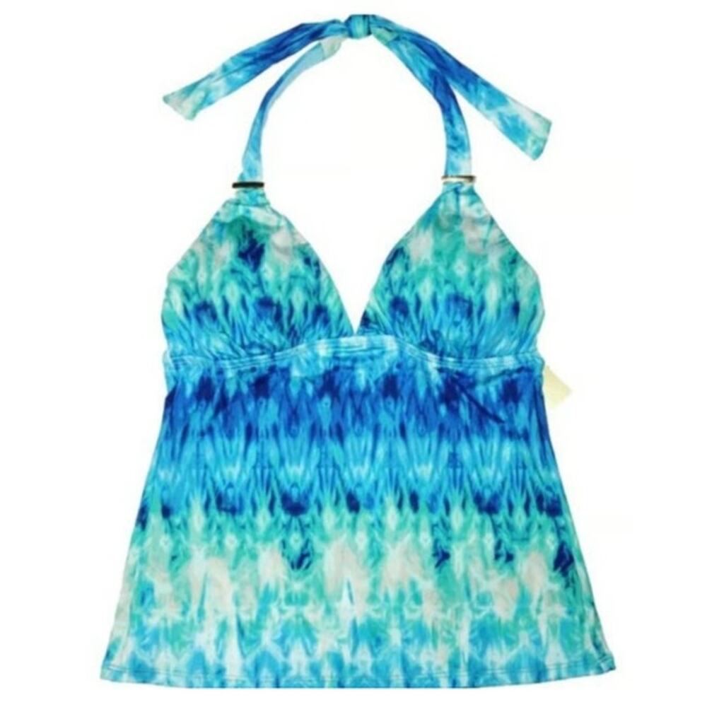 2 BAMBOO Size 32 B/C Small Multi-Color Watercolor Tie-Dye Tankini Set Padded NWT